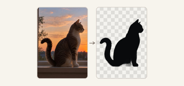 Photo to silhouette reference example