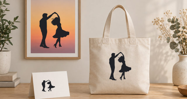 Silhouette used in a creative graphic design