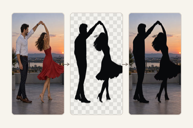 Photo transformed into a bold black silhouette